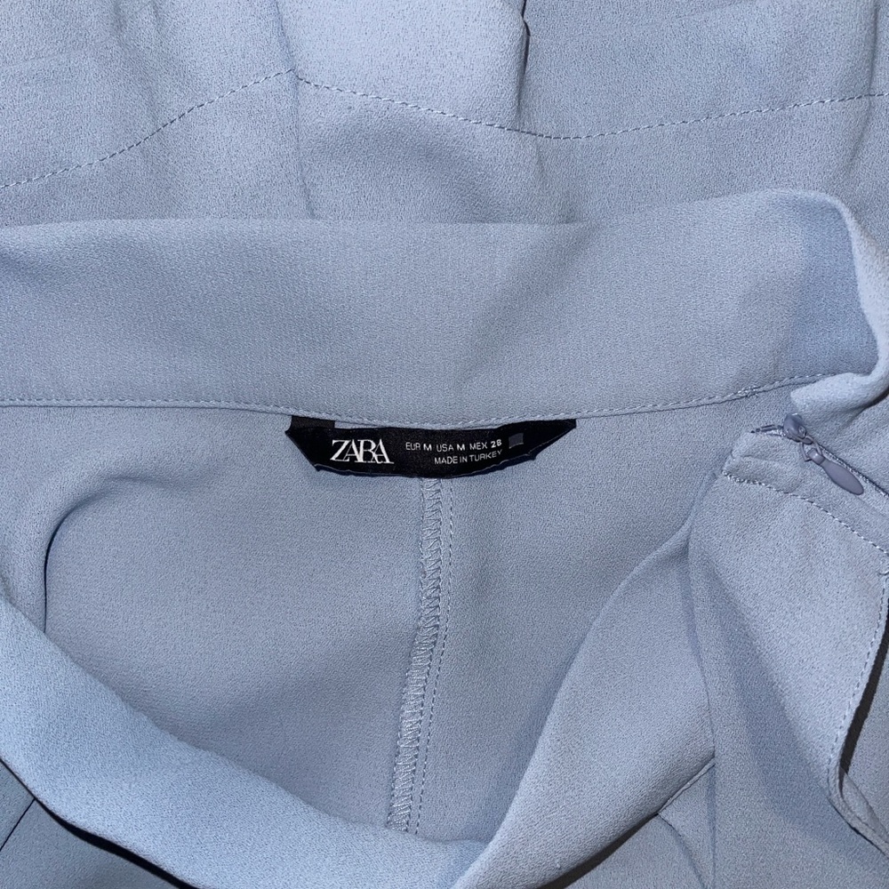 Zara Pale Blue Chiffon Crop Top - Picture 6 of 8
